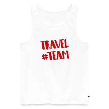 Équipe de voyage - Débardeur bio Premium Homme - blanc - Devant - Michal (187cm)