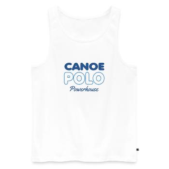 Canoe Polo Powerhouse - canoe polo - paddle - Men's Premium Organic Tank Top - white - Front - Michal (187cm)