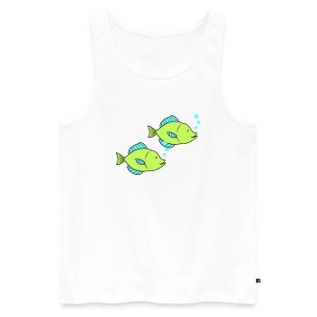 fische comic 2 - Männer Premium Bio Tank Top - Weiß - Vorne - AI Model Male 178 light (178cm)