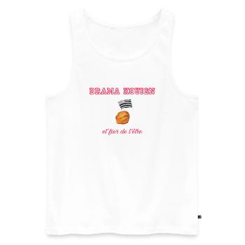 Fier d être un drama kouign Red - Débardeur bio Premium Homme - blanc - Devant - Michal (187cm)
