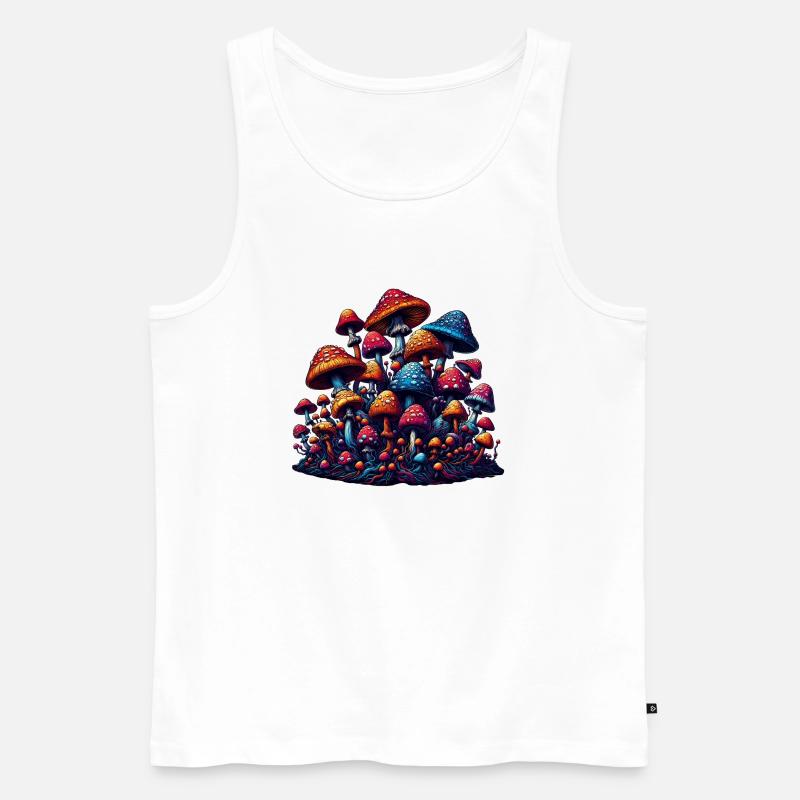 Psychedelic Mushroom Magic - Männer Premium Bio Tank Top - Weiß