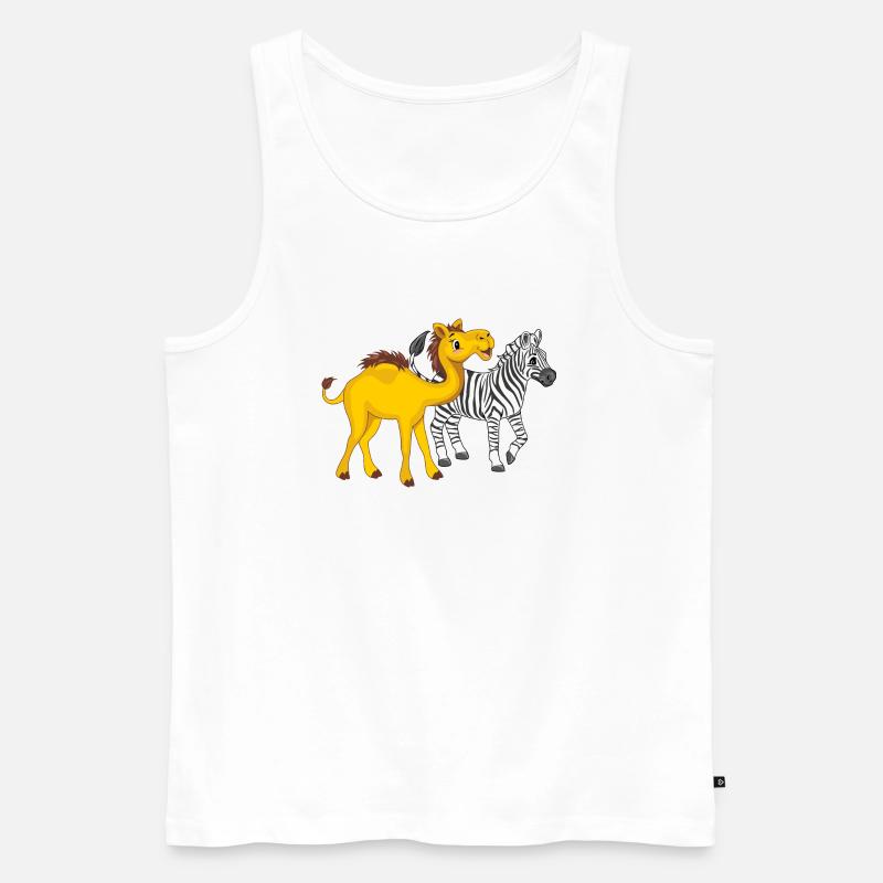 Niedliches Kamel und Zebra - Männer Premium Bio Tank Top - Weiß