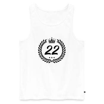 coat of arms 22 - Men's Premium Organic Tank Top - white - Front - AI Model Male 178 light (178cm)