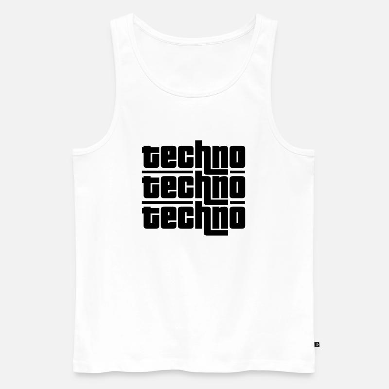 Techno Techno Techno - Männer Premium Bio Tank Top - Weiß