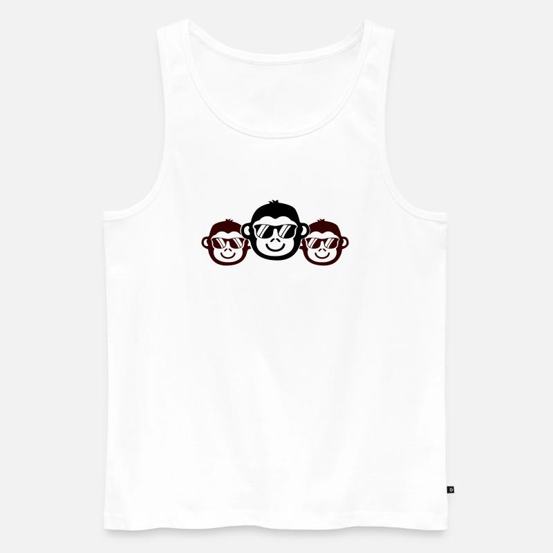 affen cool - Männer Premium Bio Tank Top - Weiß