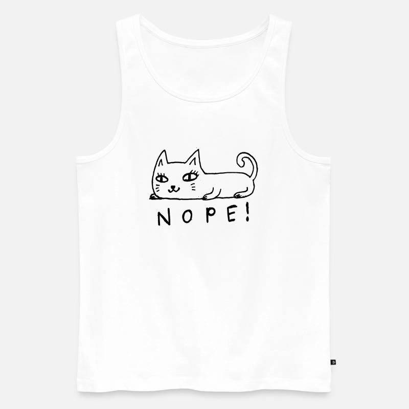 Nope Katze - Männer Premium Bio Tank Top - Weiß