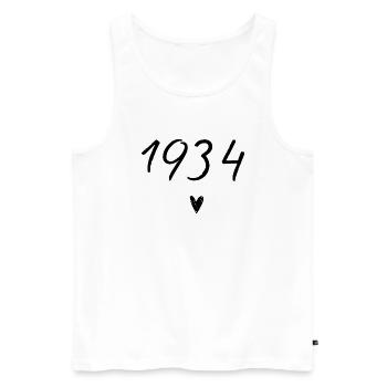 1934 coeur anniversaire - Débardeur bio Premium Homme - blanc - Devant - Michal (187cm)