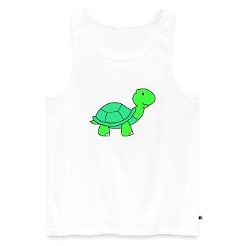 turtle - Men's Premium Organic Tank Top - white - Front - AI Model Male 178 light (178cm)