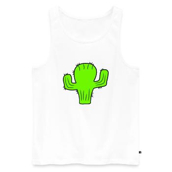Cactus Plante Épineux Épineux Déserts Cactus - Débardeur bio Premium Homme - blanc - Devant - Michal (187cm)