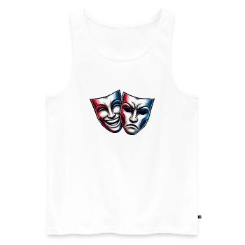 Theatre Masks Theatre Cheerful Sad - Men's Premium Organic Tank Top - white - Front - Michal (187cm)