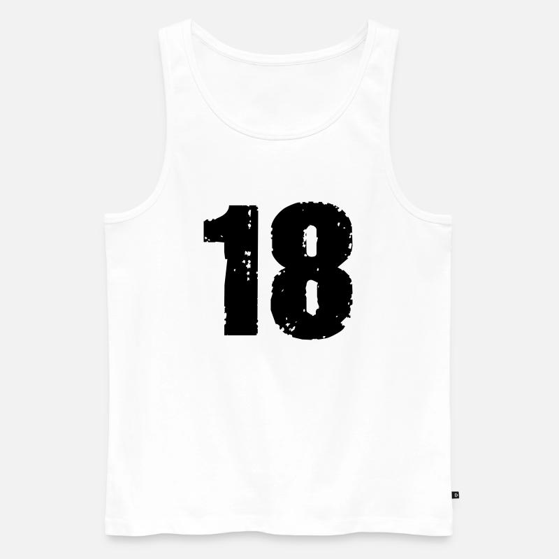 18 - Männer Premium Bio Tank Top - Weiß
