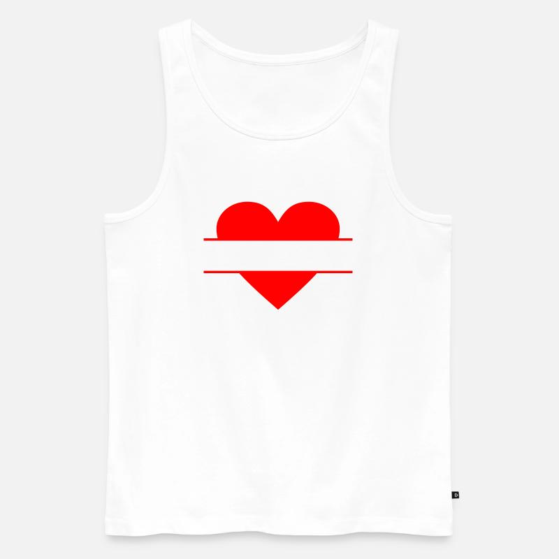 Her mit Textfeld - Männer Premium Bio Tank Top - Weiß