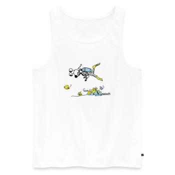 Matrechi liebt tauchen - Männer Premium Bio Tank Top - Weiß - Vorne - Michal (187cm)