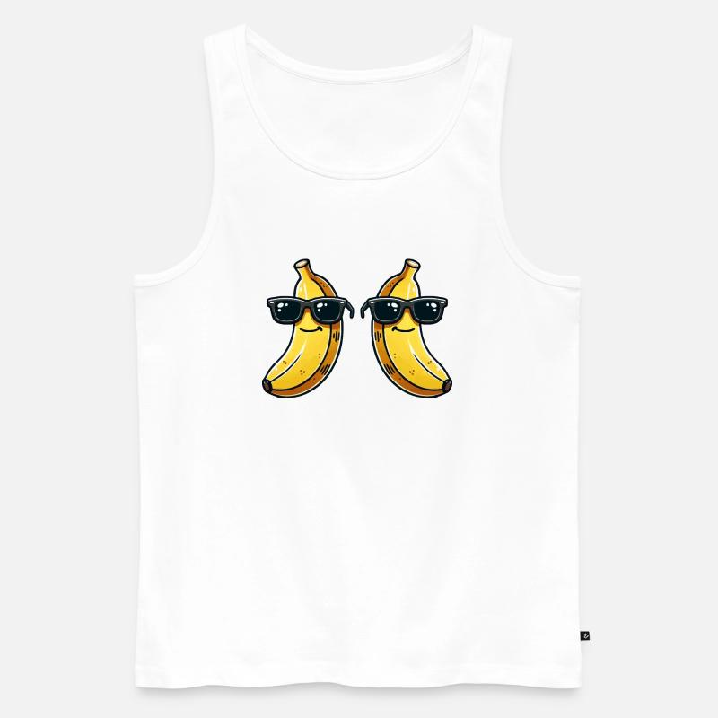 banane sonnenbrille comic 2 - Männer Premium Bio Tank Top - Weiß