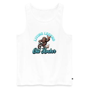 Living Legend Old Rocker - Bigfoot Pensioner - Men's Premium Organic Tank Top - white - Front - Michal (187cm)
