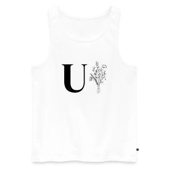 Minimalistische Blumen - Männer Premium Bio Tank Top - Weiß - Vorne - Michal (187cm)