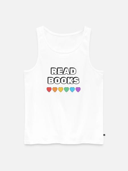 Read Books Rainbow Hearts - Men's Premium Organic Tank Top - white