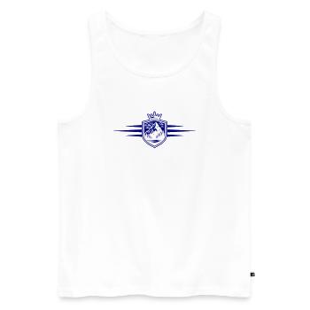 Berge Wappen Alpen - Männer Premium Bio Tank Top - Weiß - Vorne - Michal (187cm)