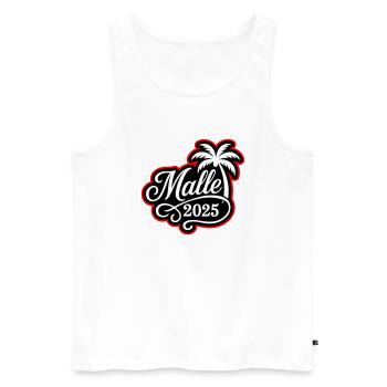 Malle 2025 Palmier - Débardeur bio Premium Homme - blanc - Devant - AI Model Male 178 light (178cm)