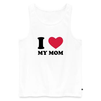 I Love My Mom - Männer Premium Bio Tank Top - Weiß - Vorne - AI Model Male 178 light (178cm)