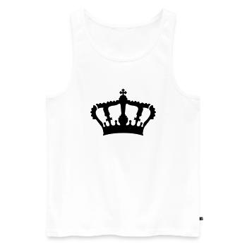 Krone / Crown - Männer Premium Bio Tank Top - Weiß - Vorne - Michal (187cm)
