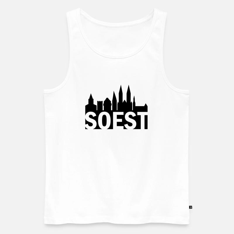 Soest Skyline 1 - Männer Premium Bio Tank Top - Weiß