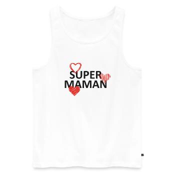 super maman - Débardeur bio Premium Homme - blanc - Devant - Michal (187cm)