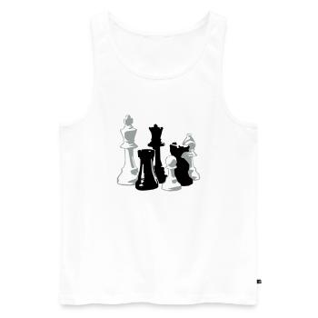 échecs - Débardeur bio Premium Homme - blanc - Devant - Michal (187cm)