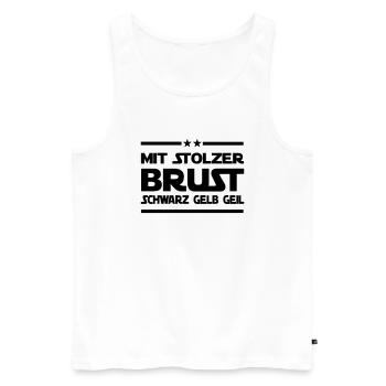 Mir stolzer Brust - Männer Premium Bio Tank Top - Weiß - Vorne - AI Model Male 178 light (178cm)