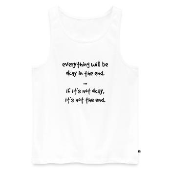 everything okay - Männer Premium Bio Tank Top - Weiß - Vorne - Michal (187cm)