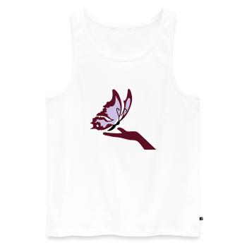 Butterfly Hand Zauber mariposa - Männer Premium Bio Tank Top - Weiß - Vorne - AI Model Male 178 light (178cm)