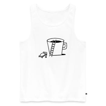 good rning-coffee - Männer Premium Bio Tank Top - Weiß - Vorne - Michal (187cm)