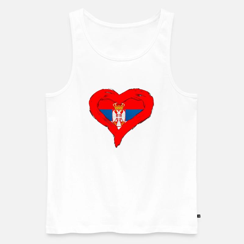 SRBIJA U SRCU - Männer Premium Bio Tank Top - Weiß