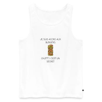 Je suis accro aux burgers - Débardeur bio Premium Homme - blanc - Devant - Michal (187cm)