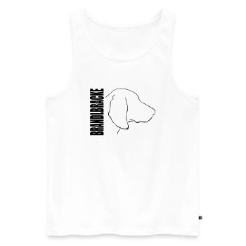 Brandlbracke Profile Hunting Dog Hunting Dogs Wilsigns - Men's Premium Organic Tank Top - white - Front - AI Model Male 178 light (178cm)