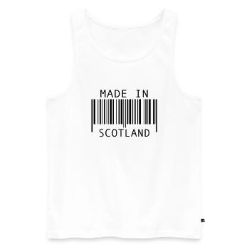 fabriqué en ecosse - Débardeur bio Premium Homme - blanc - Devant - AI Model Male 178 light (178cm)