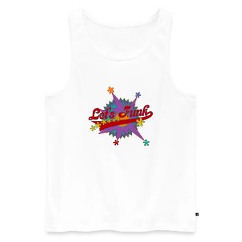 LET'S FUNK - funky music - Men's Premium Organic Tank Top - white - Front - Michal (187cm)