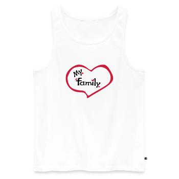Heart my family - Men's Premium Organic Tank Top - white - Front - Michal (187cm)