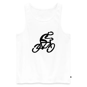 Fahrradfahrer Fahrrad - Männer Premium Bio Tank Top - Weiß - Vorne - Michal (187cm)