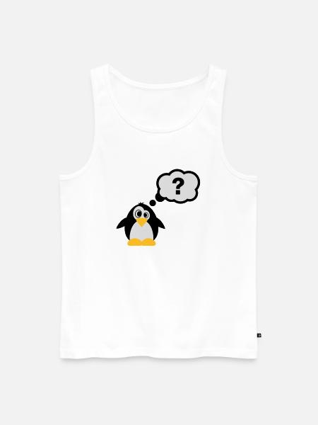 pinguin_frage_f3 - Men's Premium Organic Tank Top - white