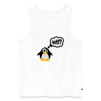pinguine wtf - Männer Premium Bio Tank Top - Weiß - Vorne - Michal (187cm)