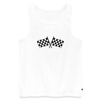 Two checkered flags winner of the race - Men's Premium Organic Tank Top - white - Front - AI Model Male 178 light (178cm)