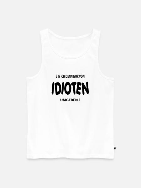 idiot - Men's Premium Organic Tank Top - white