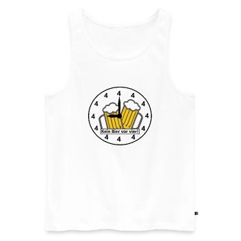 Kein Bier vor vier - Männer Premium Bio Tank Top - Weiß - Vorne - AI Model Male 178 light (178cm)