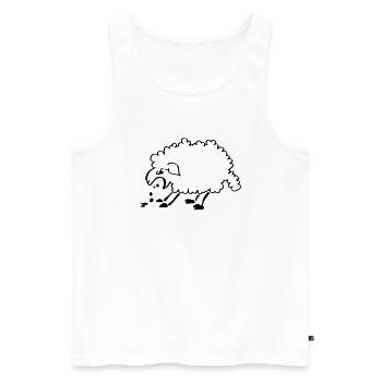 Puking sheep - Men's Premium Organic Tank Top - white - Front - AI Model Male 178 light (178cm)