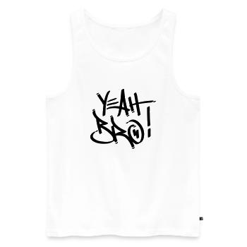 yeah bro - Männer Premium Bio Tank Top - Weiß - Vorne - AI Model Male 178 light (178cm)