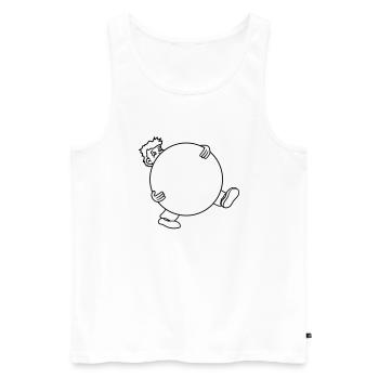 ball ball carry big heavy man figu - Men's Premium Organic Tank Top - white - Front - AI Model Male 178 light (178cm)