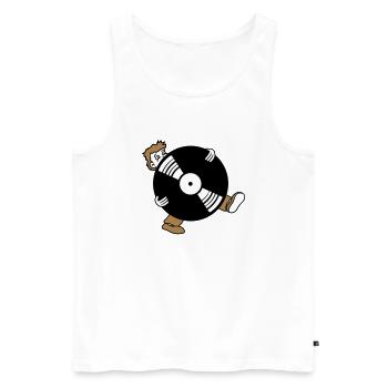 rund kreis vinyl platte dj auflegen party musik fe - Männer Premium Bio Tank Top - Weiß - Vorne - AI Model Male 178 light (178cm)