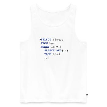 SQL doigt - Débardeur bio Premium Homme - blanc - Devant - AI Model Male 178 light (178cm)