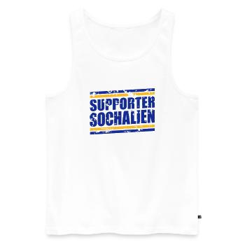 Supporter Sochalien vintage - Débardeur bio Premium Homme - blanc - Devant - AI Model Male 178 light (178cm)
